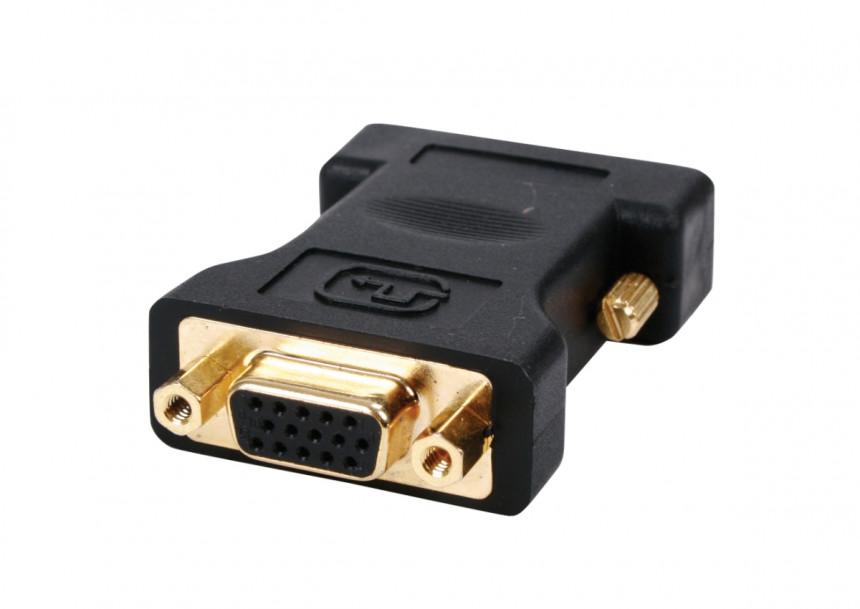 Adapter DVI-I  (M) - VGA (F) crni