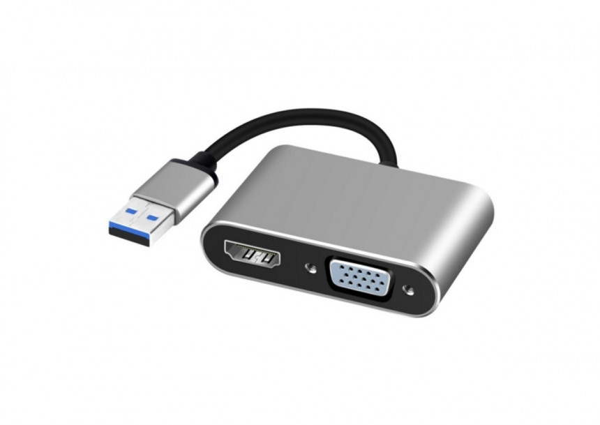 Adapter-konvertor USB 3.0 na HDMI+VGA