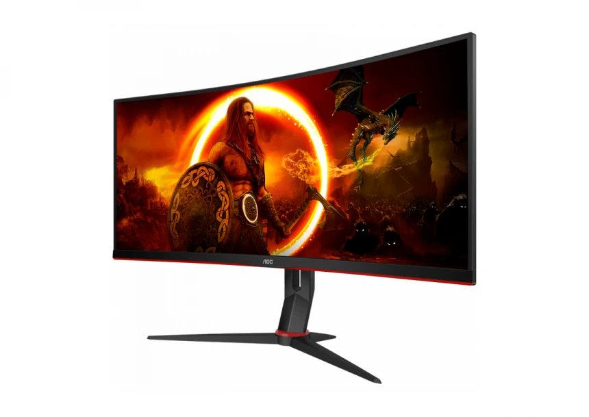 AOC Monitor Gaming CU34G2XP 34” Curved VA, 21:9, 3440x1440, 180Hz, 1ms, 430 cd/m2, 4000:1, HDMI, DP, PbP, PiP,  Ergonomic, Black-Red, VESA 3y