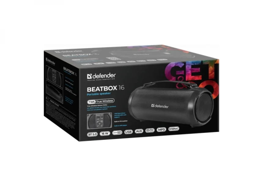 Bežični zvučnik Defender Beatbox 16 16W, BT/FM/TF/USB/AUX/TWS