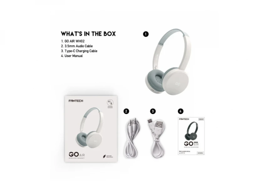 Bluetooth slušalice Fantech GO Air WH02 sive
