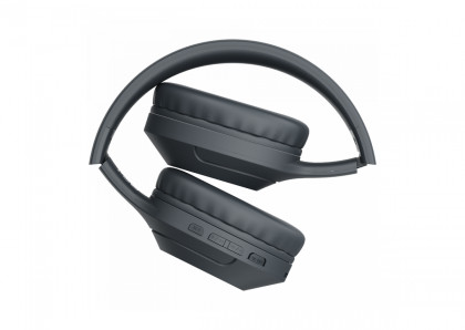 CANYON BTHS-3, Canyon Bluetooth headset,with microphone, BT V5.1 JL6956, battery 300mAh, Type-C charging plug, PU material, size:168*190*78mm, charging cable 30cm and audio cable 100cm, Dark grey