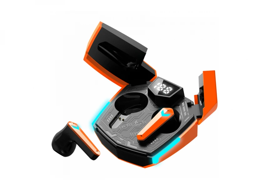 CANYON GTWS-2, Gaming True Wireless Headset, BT 5.3 stereo, 45ms low latency, 37.5 hours, USB-C, 0.046kg, orange