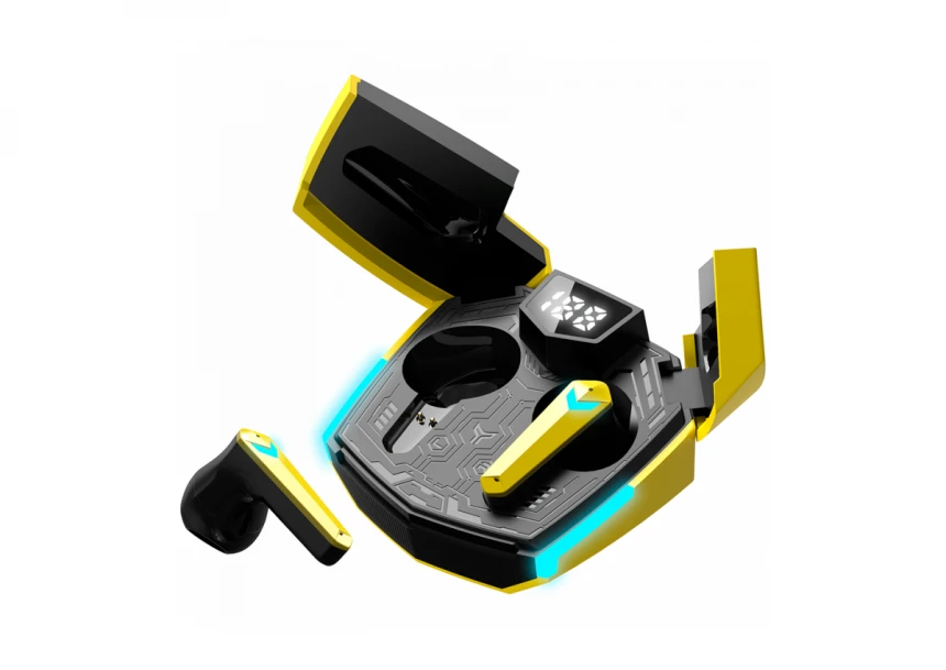 CANYON GTWS-2, Gaming True Wireless Headset, BT 5.3 stereo, 45ms low latency, 37.5 hours, USB-C, 0.046kg, yellow