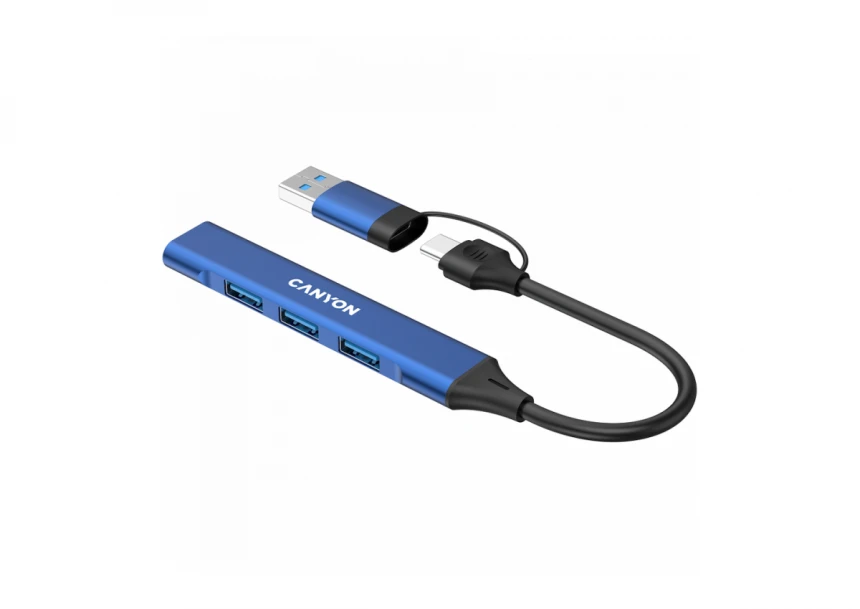 CANYON hub DS-02 4in1 USB-A/C Blue