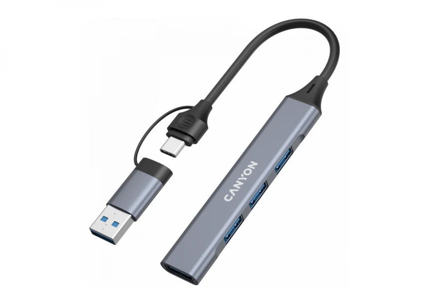 CANYON hub DS-02 4in1 USB-A/C Grey