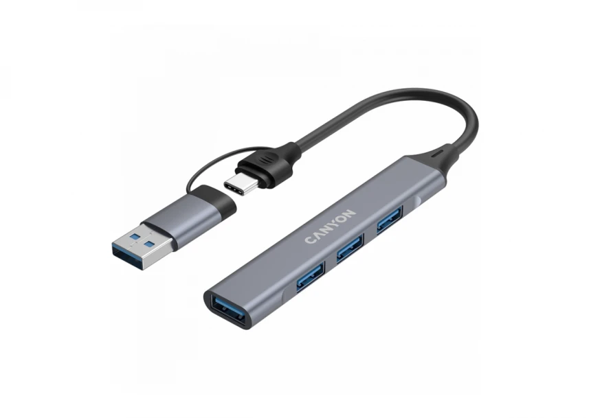 CANYON hub DS-02 4in1 USB-A/C Grey