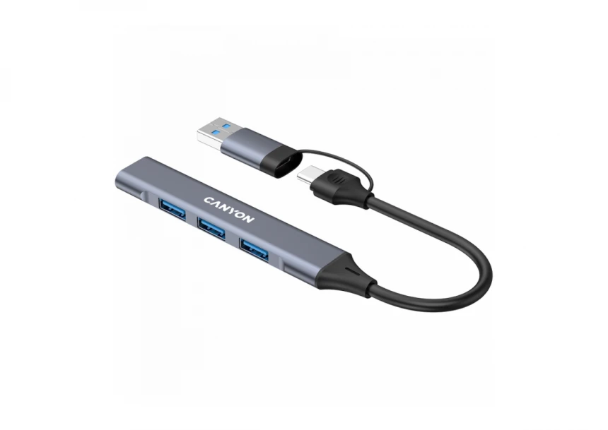 CANYON hub DS-02 4in1 USB-A/C Grey