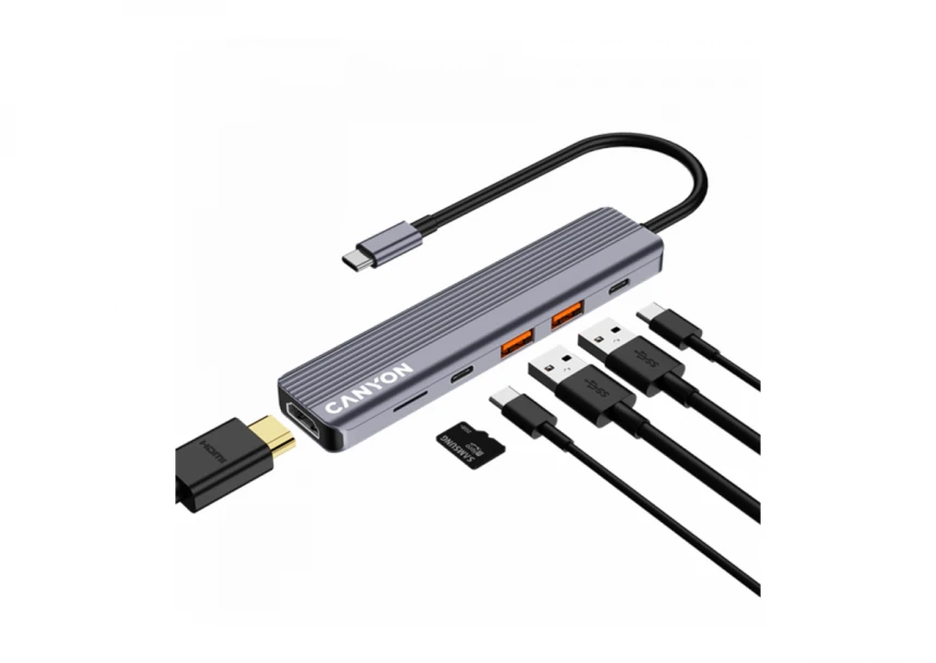 CANYON hub DS-17 6in1 4k USB-C Grey