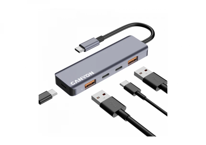 CANYON hub DS-18 5in1 USB-C Grey