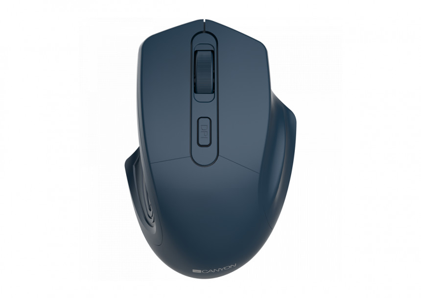 CANYON MW-15, 2.4GHz Wireless Optical Mouse with 4 buttons, DPI 800/1200/1600, Dark Blue, 115*77*38mm, 0.064kg