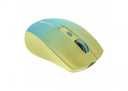 CANYON MW-44, 2 in 1 Wireless optical mouse with 8 buttons, DPI 800/1200/1600, 2 mode(BT/ 2.4GHz), 500mAh Lithium battery,7 single color LED light , Yellow-Blue(Gradient), cable length 0.8m, 102*64*35mm, 0.075kg