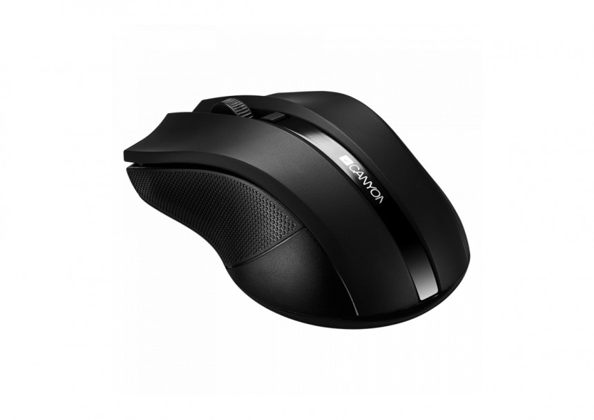 CANYON MW-5, 2.4GHz wireless Optical Mouse with 4 buttons, DPI 800/1200/1600, Black, 122*69*40mm, 0.067kg