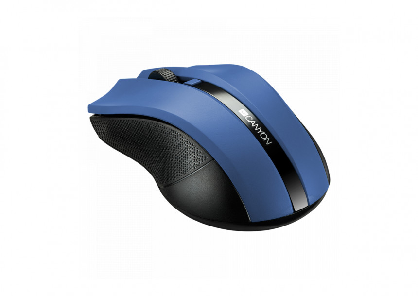 CANYON MW-5, 2.4GHz wireless Optical Mouse with 4 buttons, DPI 800/1200/1600, Blue, 122*69*40mm, 0.067kg