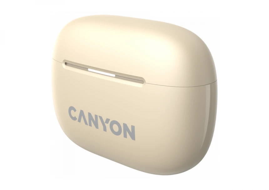 CANYON OnGo TWS-10 ANC+ENC, Bluetooth Headset, microphone, BT v5.3 BT8922F, Frequence Response:20Hz-20kHz, battery Earbud 40mAh*2+Charging case 500mAH, type-C cable length 24cm,size 63.97*47.47*26.5mm 42.5g, Beige