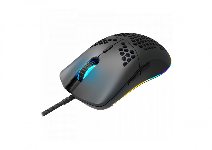 CANYON Puncher GM-11, Gaming Mouse with 7 programmable buttons, Pixart 3519 optical sensor, 4 levels of DPI and up to 4200, 5 million times key life, 1.65m Ultraweave cable, UPE feet and colorful RGB lights, Black, size:128.5x67x37.5mm, 105g