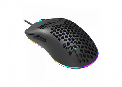 CANYON Puncher GM-11, Gaming Mouse with 7 programmable buttons, Pixart 3519 optical sensor, 4 levels of DPI and up to 4200, 5 million times key life, 1.65m Ultraweave cable, UPE feet and colorful RGB lights, Black, size:128.5x67x37.5mm, 105g