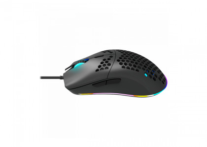 CANYON Puncher GM-11, Gaming Mouse with 7 programmable buttons, Pixart 3519 optical sensor, 4 levels of DPI and up to 4200, 5 million times key life, 1.65m Ultraweave cable, UPE feet and colorful RGB lights, Black, size:128.5x67x37.5mm, 105g