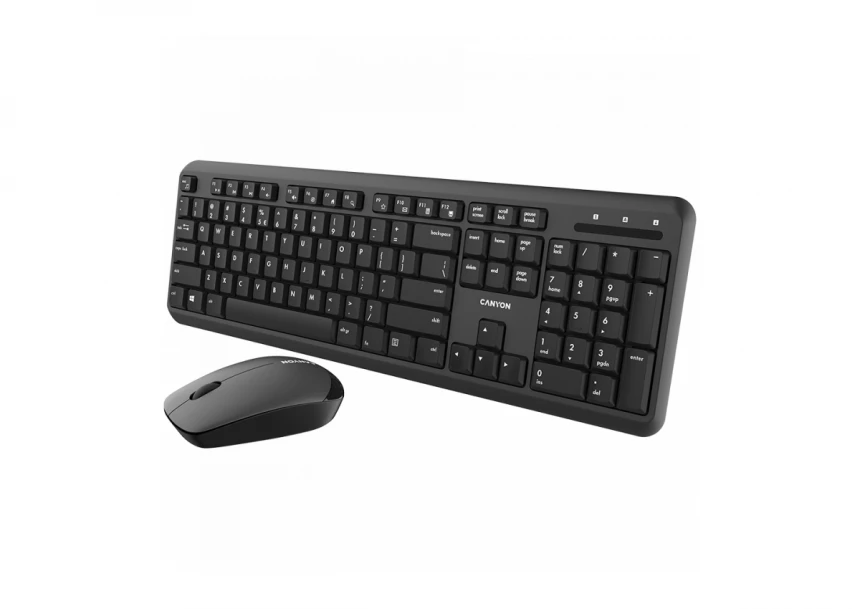 CANYON SET-W20 UK/US Keyboard+Mouse Velvet Wireless Black