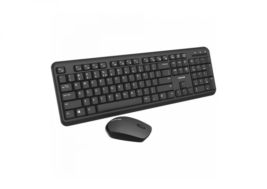 CANYON SET-W20 UK/US Keyboard+Mouse Velvet Wireless Black