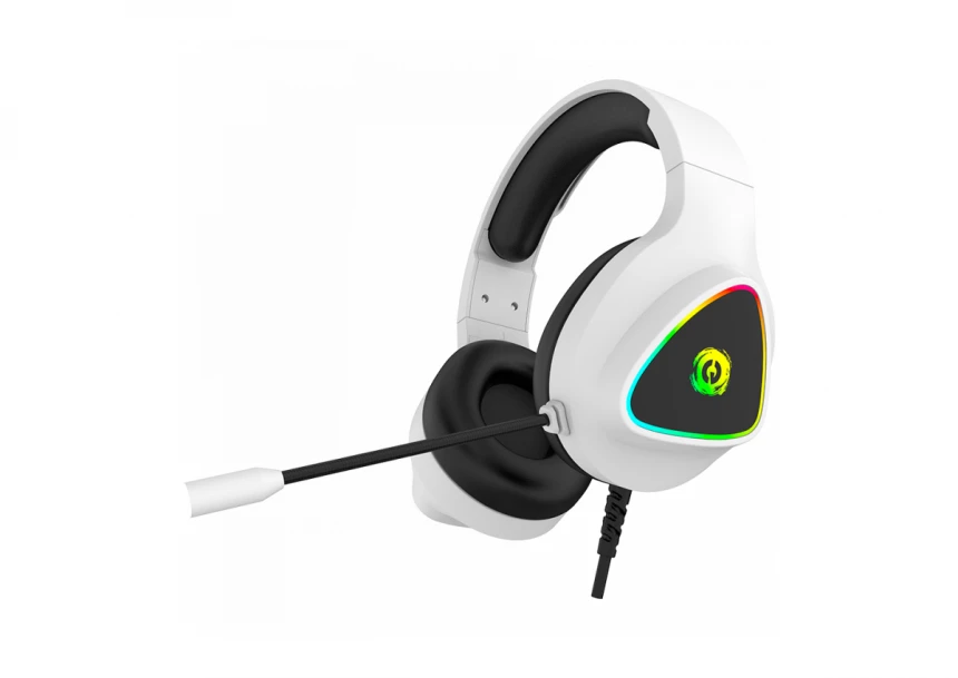 CANYON Shadder GH-6, RGB gaming headset with Microphone, Microphone frequency response: 20HZ~20KHZ,  ABS+ PU leather, USB*1*3.5MM jack plug, 2.0M PVC cable, weight: 300g, White