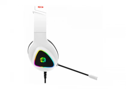 CANYON Shadder GH-6, RGB gaming headset with Microphone, Microphone frequency response: 20HZ~20KHZ,  ABS+ PU leather, USB*1*3.5MM jack plug, 2.0M PVC cable, weight: 300g, White