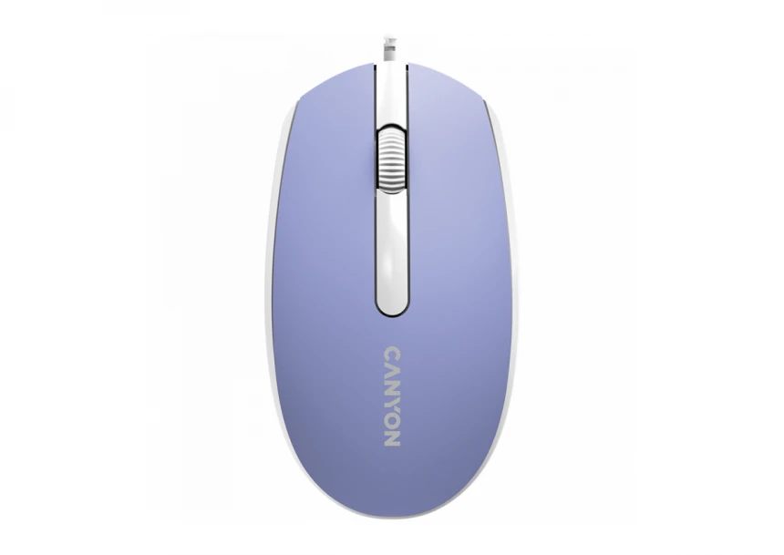 Canyon Wired  optical mouse with 3 buttons, DPI 1000, with 1.5M USB cable, Mountain lavender, 65*115*40mm, 0.1kg