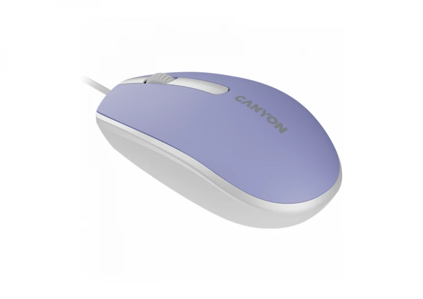 Canyon Wired  optical mouse with 3 buttons, DPI 1000, with 1.5M USB cable, Mountain lavender, 65*115*40mm, 0.1kg