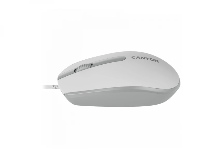 Canyon Wired  optical mouse with 3 buttons, DPI 1000, with 1.5M USB cable,White grey, 65*115*40mm, 0.1kg