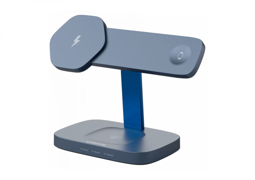 CANYON Wireless Charging Station Hexagon 310 3in1 DarkGrey/Blue