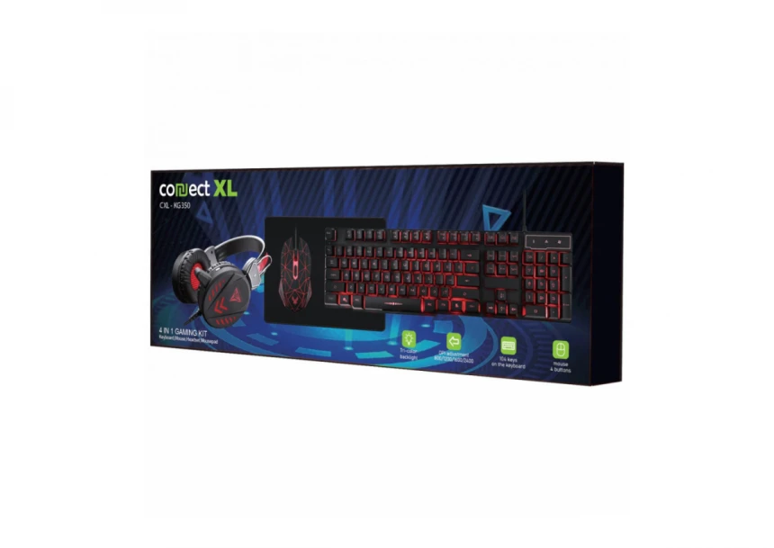 Connect XL Gaming set, slušalice, tastatura, miš, podloga za miš - CXL-KG350 Kit Gaming