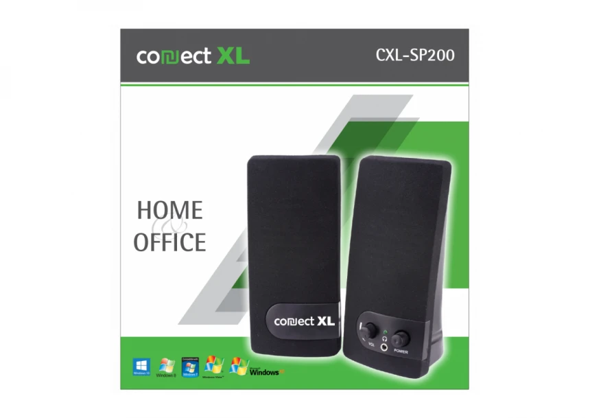 Connect XL Zvučnik, set,  2.0, USB 5V, crna boja - CXL-SP200