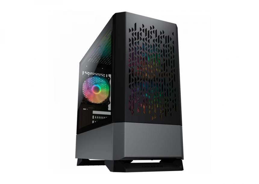 COUGAR | MG140 Air RGB Black | PC Case | Mini Tower / Air Vents Front Panel / 3 x ARGB Fans / 4mm TG Left Panel