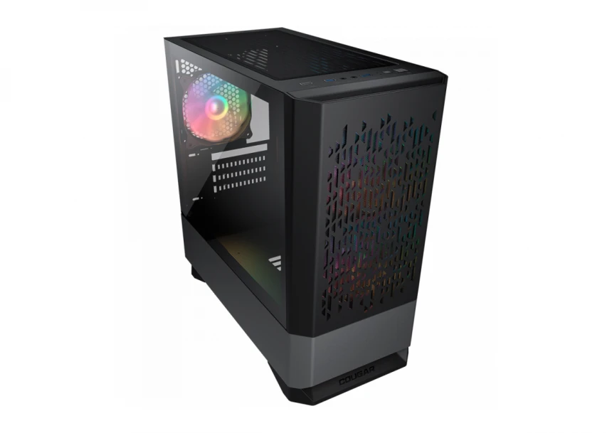 COUGAR | MG140 Air RGB Black | PC Case | Mini Tower / Air Vents Front Panel / 3 x ARGB Fans / 4mm TG Left Panel