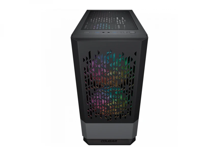 COUGAR | MG140 Air RGB Black | PC Case | Mini Tower / Air Vents Front Panel / 3 x ARGB Fans / 4mm TG Left Panel