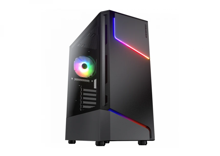 COUGAR | MX360 RGB | PC Case | Mid Tower / Metal Front Panel with ARGB strips / 1 x ARGB Fan / TG Left Panel
