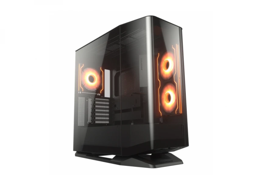 COUGAR | FV270 Black | PC Case | Mid tower / Tempered, Curved Glass Perimeter / Quick Detachable Air Filters / Up to 9 Fans (1x120mm RGB Preinstalled) / Black