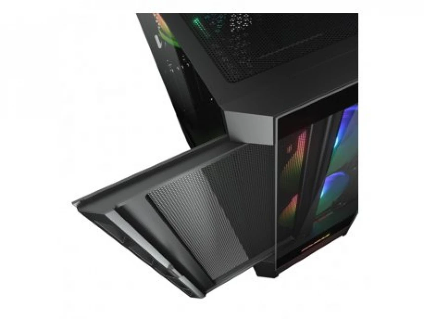 COUGAR | Duoface RGB Black | PC Case | Mid Tower / Airflow Front Panel / 2 x 140mm & 1x 120mm ARGB Fans incl. / TG Left Panel