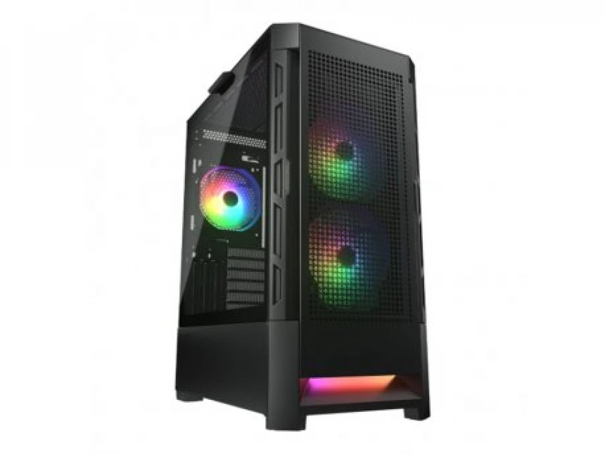 COUGAR | Duoface RGB Black | PC Case | Mid Tower / Airflow Front Panel / 2 x 140mm & 1x 120mm ARGB Fans incl. / TG Left Panel