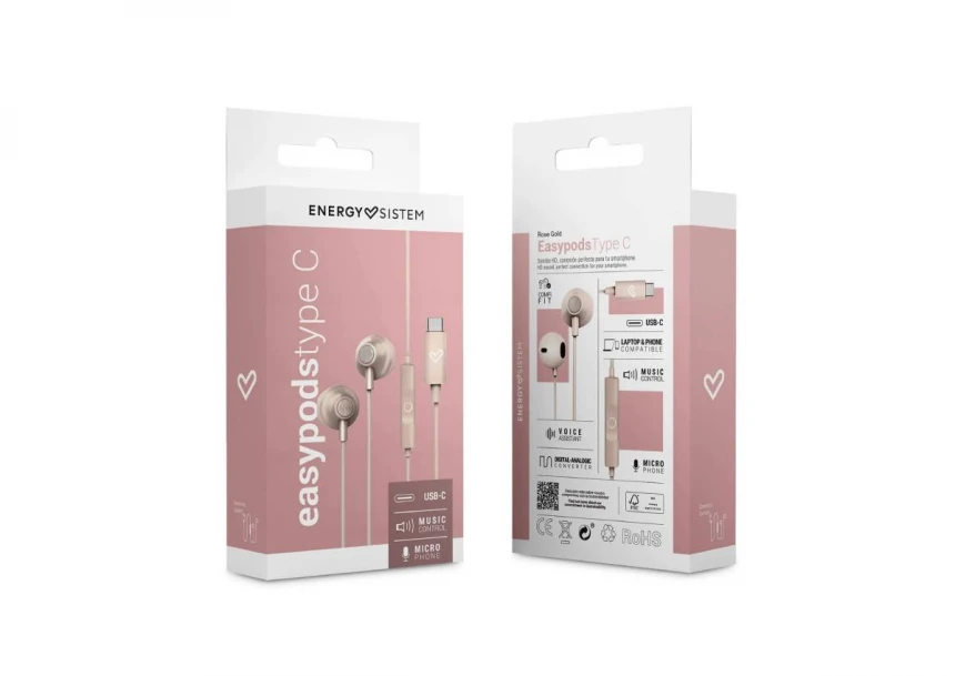 ENERGY SISTEM EasyPods Rose Gold type C slušalice (M45928) 