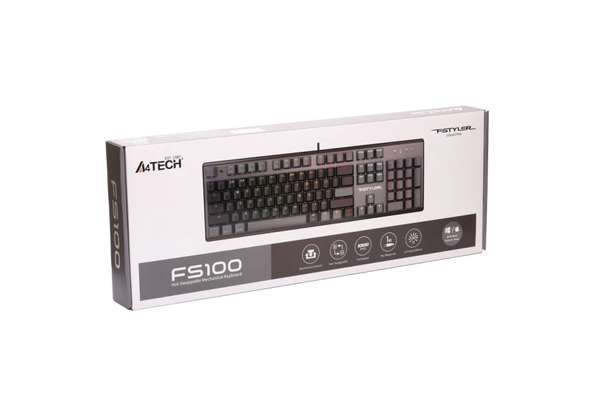 FS100 FSTYLER USB Neon Backlit US crna tastatura 