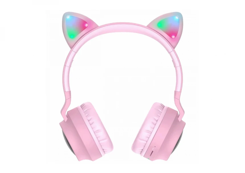 hoco. Bežične stereo slušalice, Bluetooth v5.0, 300mAh - W27 Cat Ear Pink