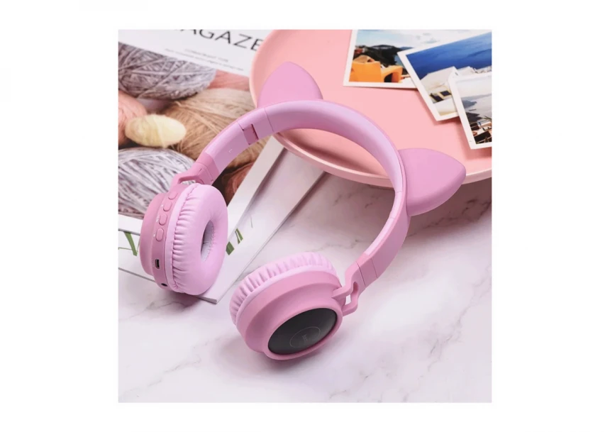 hoco. Bežične stereo slušalice, Bluetooth v5.0, 300mAh - W27 Cat Ear Pink