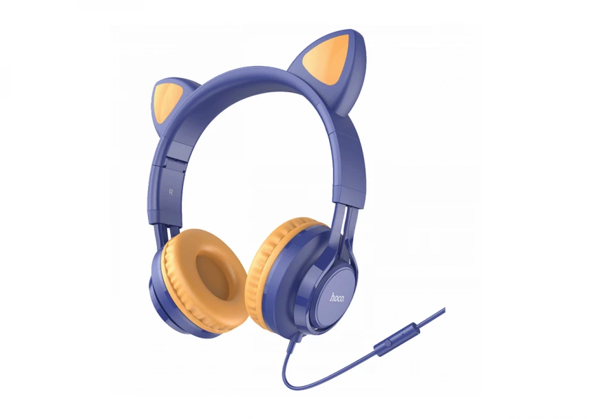 hoco. Slušalice sa mikrofonom, 3.5mm utikač, 1.2m kabel - W36 Cat ear, midnight blue