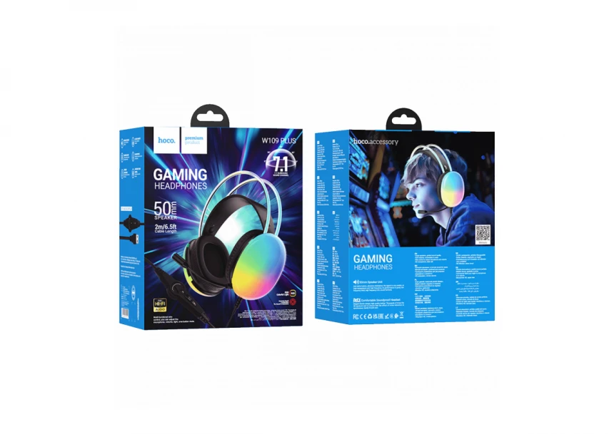 hoco. Slušalice sa mikrofonom, gaming, USB, LED - W109 Plus Rich