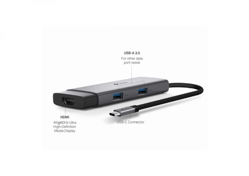 Hub TP-LINK UH5020C USB Type-C 5-Port Hub/1*HDMI 4K@60Hz/1*PD 100W/1*USB Type-C 5Gbps 2*USB Type-A 5