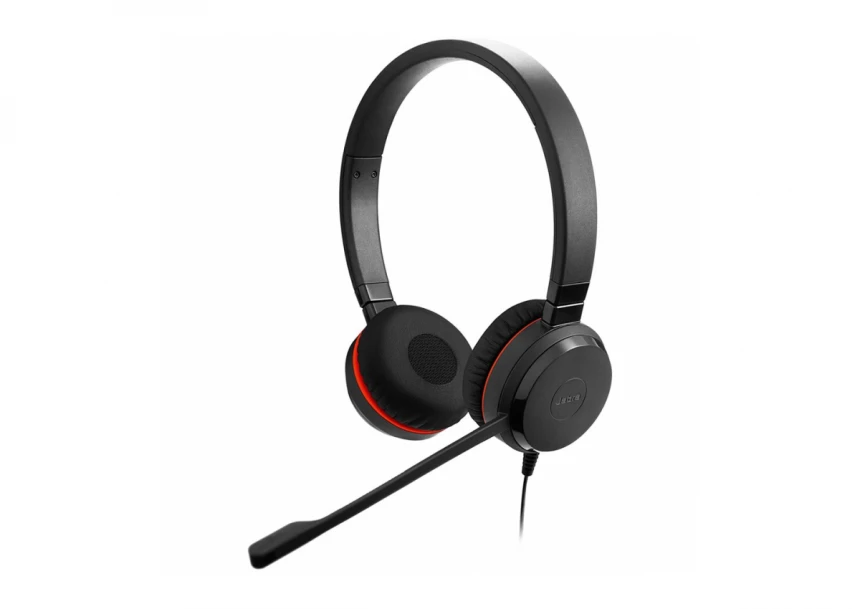 JABRA EVOLVE 20 MS Stereo USB Headband, Noise cancelling, USB connector, with mute-button and volume control on the cord, with foam ear cushion, Microsoft optimized