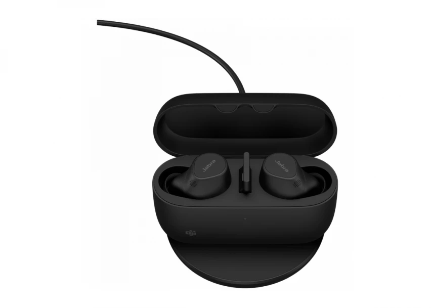 JABRA EVOLVE2 Buds MS, Cradle USB-A MS, Link 380 BT adapter USB-A MS, 30  cm USB-C to USB-A cable, Ear gels, wireless charging pad, warranty