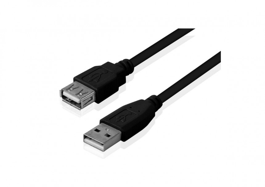 Kabl USB A - USB A M/F (produžni) 3m crni