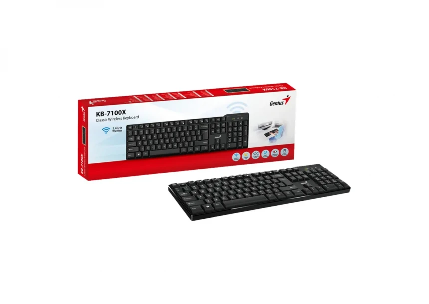 KB-7100X Wireless USB YU wireless crna tastatura 